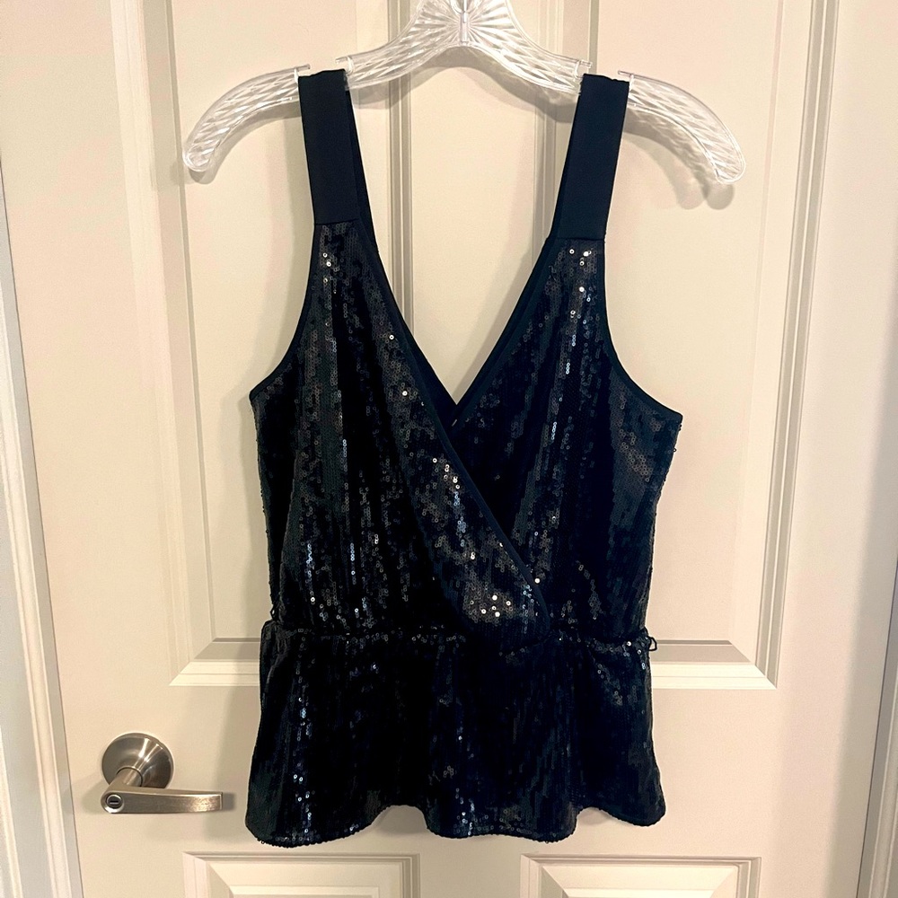 Black Sequence Tank Top